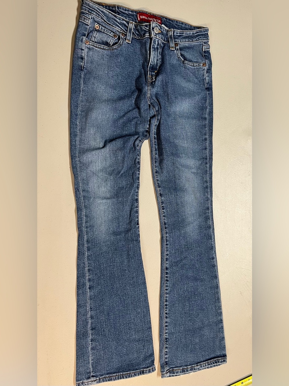 Levi’s Superlow Stretch 518 Women’s Jeans Size 5 JR M Bootcut Low Rise Blue